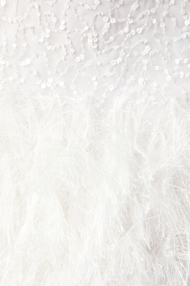 Embellished Feather Bridal Mini Dress, Alternate, color, Ivory