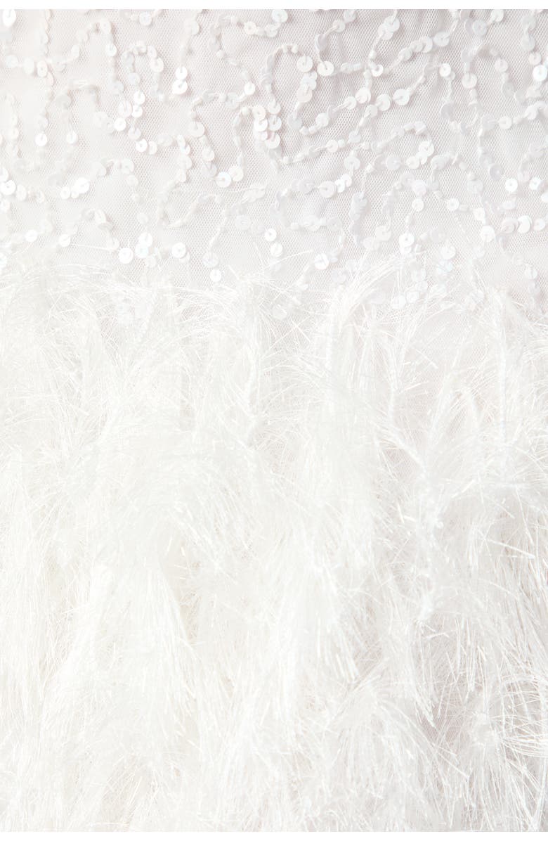 Coast Embellished Feather Bridal Mini Dress, Alternate, color, Ivory