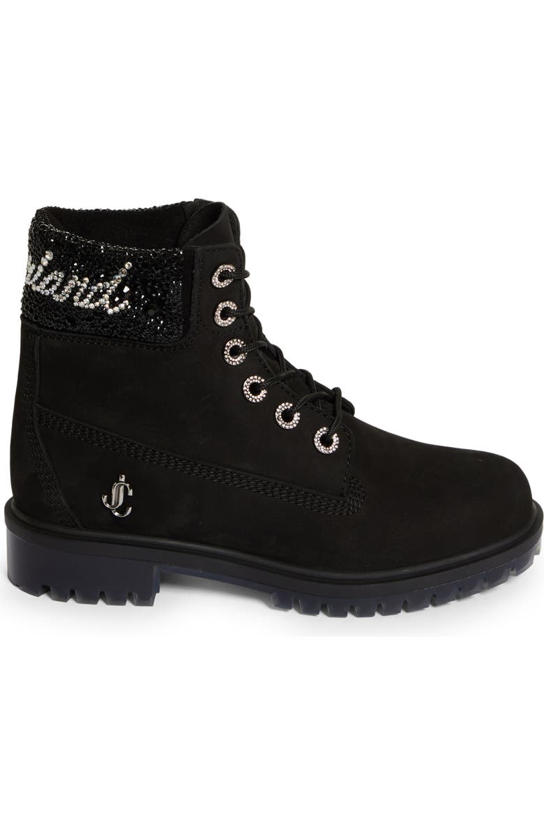 Jimmy Choo x Timberland Crystal Logo Hiking Boot, Alternate, color,