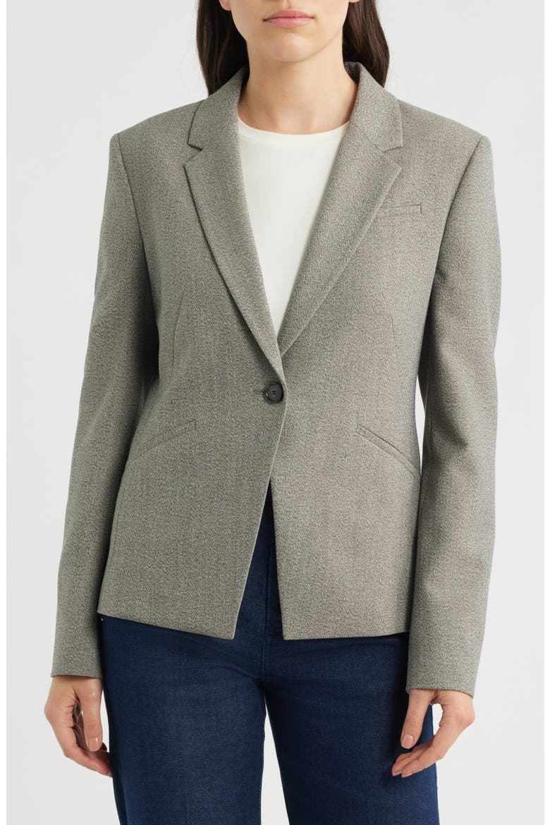 Jia Marl Stretch Suiting Jacket, Alternate, color, OPEN BRN