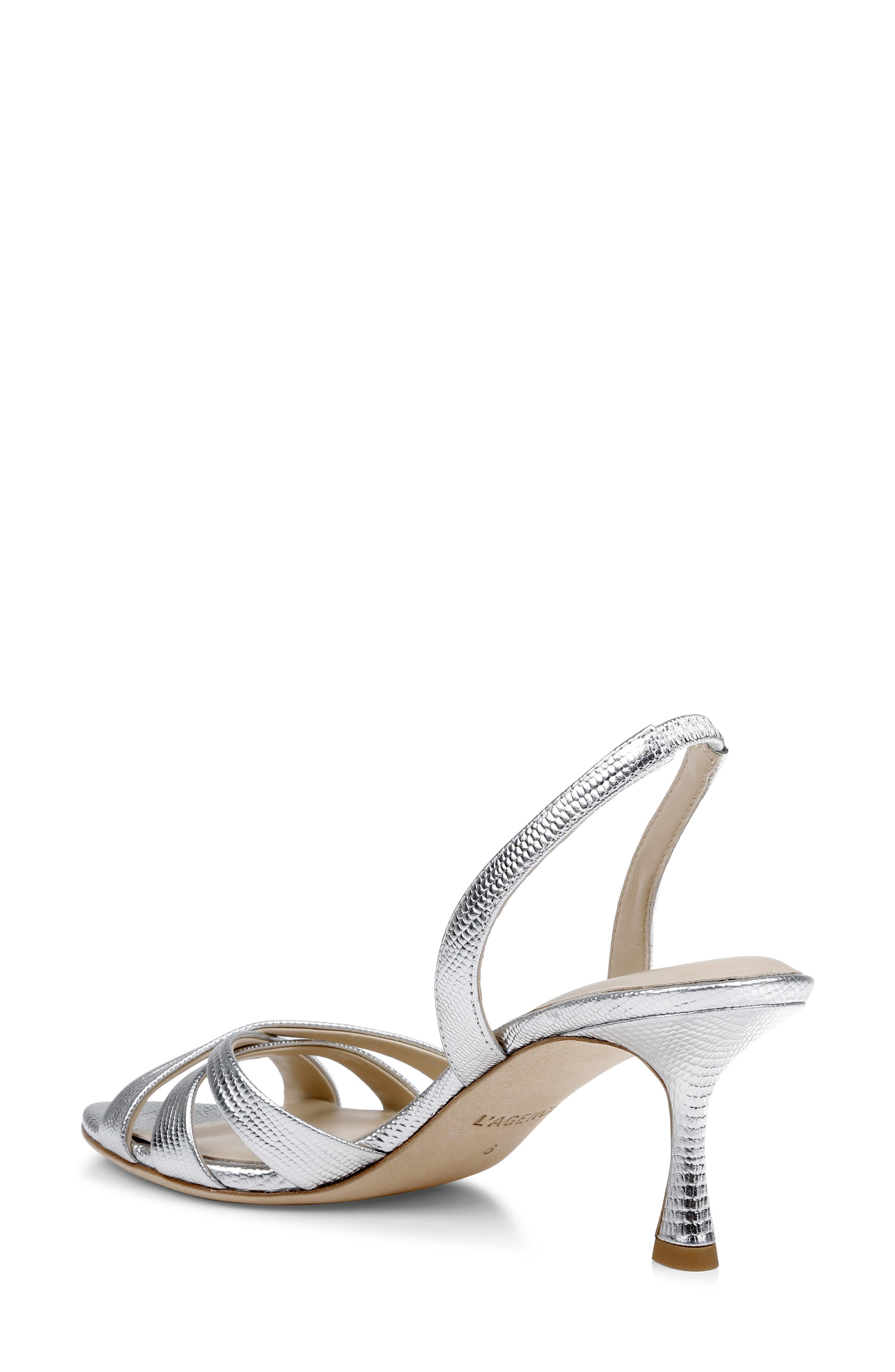 L'AGENCE Colwill Slingback Sandal, Alternate, color, Silver Lizard