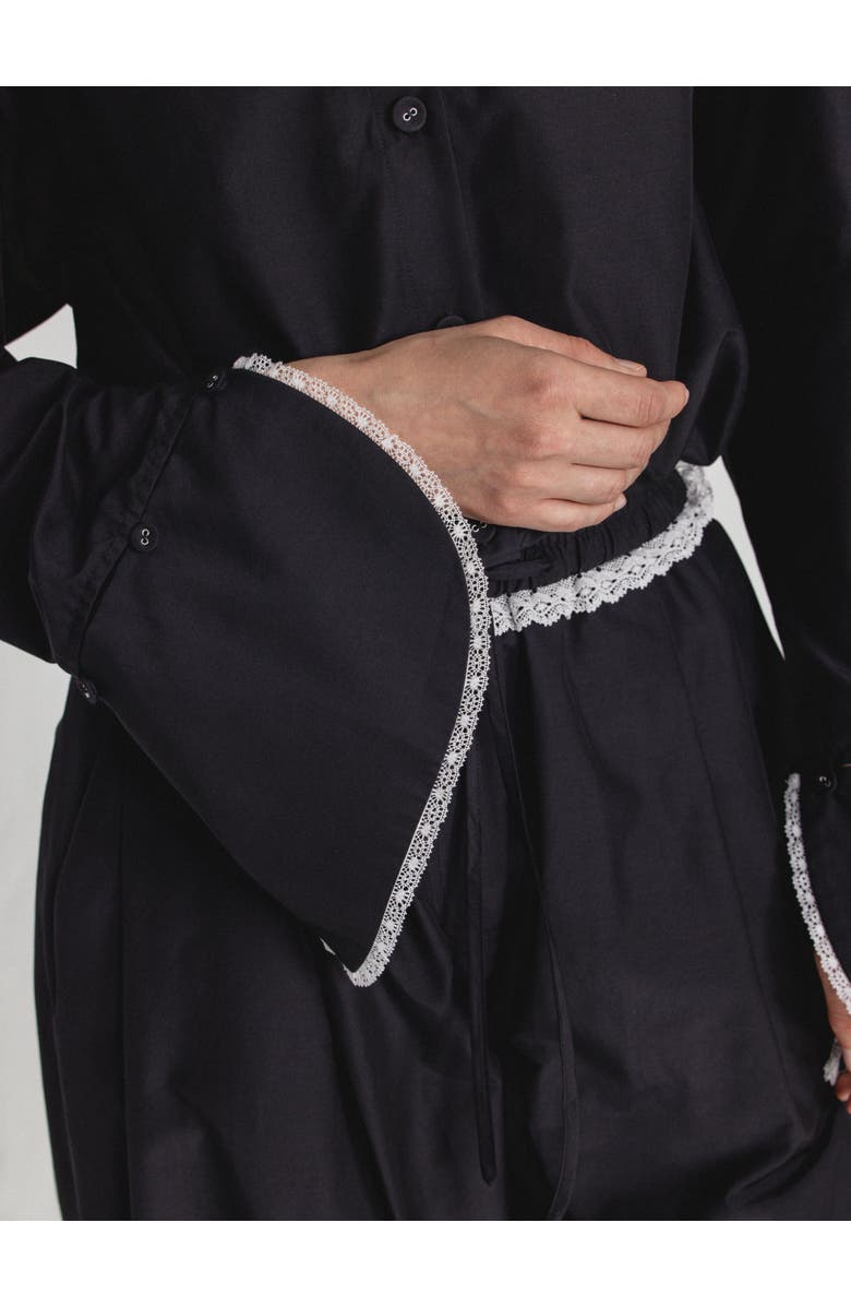 Alas Silk Cotton Shirt, Alternate, color, Black