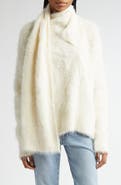 TOTEME Draped Scarf Alpaca Blend Funnel Neck Sweater