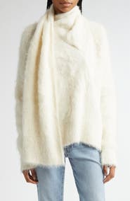 TOTEME Draped Scarf Alpaca Blend Funnel Neck Sweater