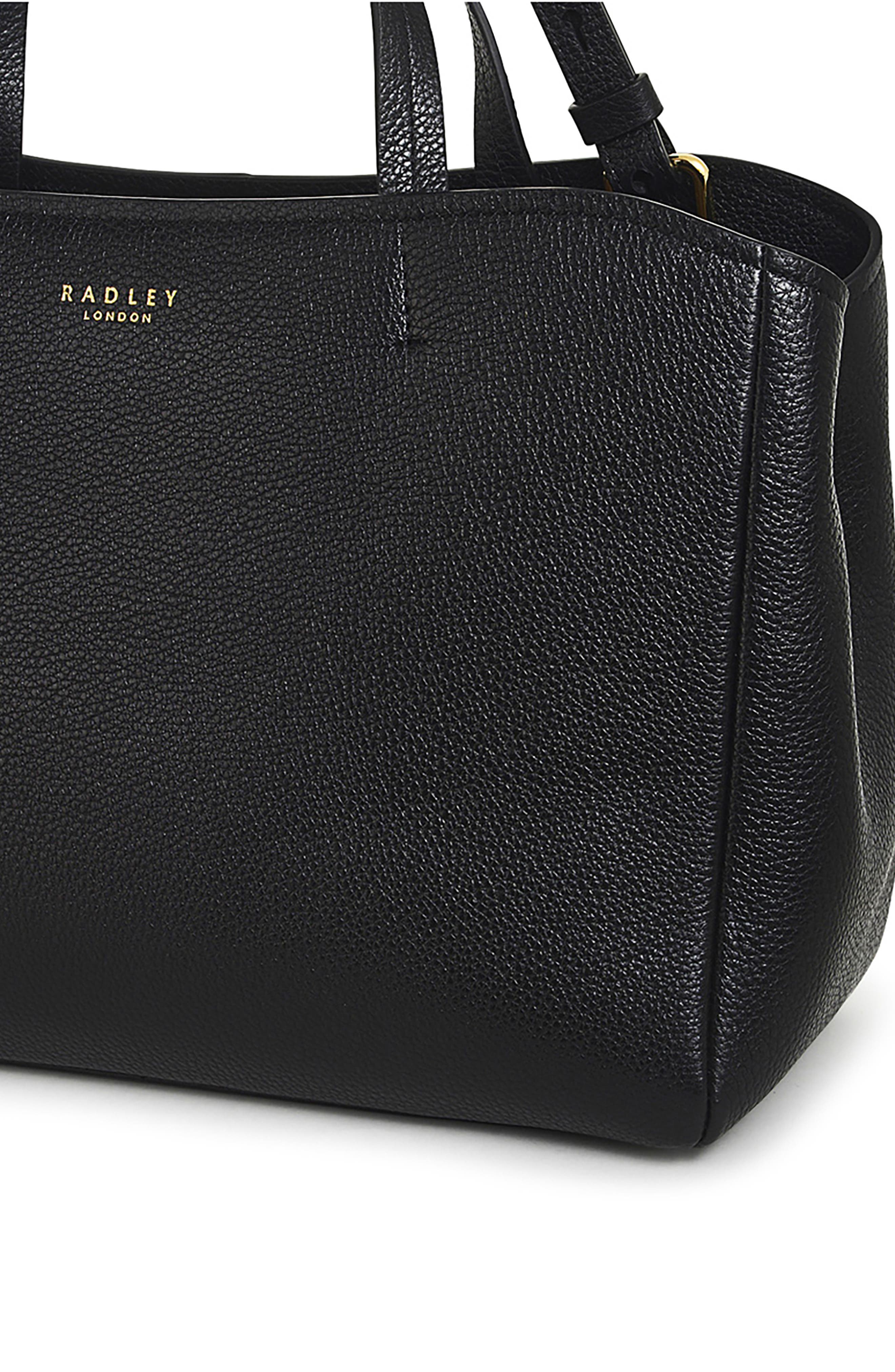 Radley New Haven Road Medium Top Zip Leather Tote Bag, Alternate, color, Black