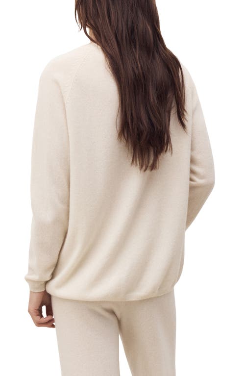 Mango Crewneck Cashmere Sweater In White
