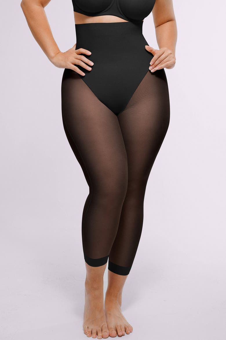 High Waist Butt-Lifting Shaping Capri, Alternate, color, Black