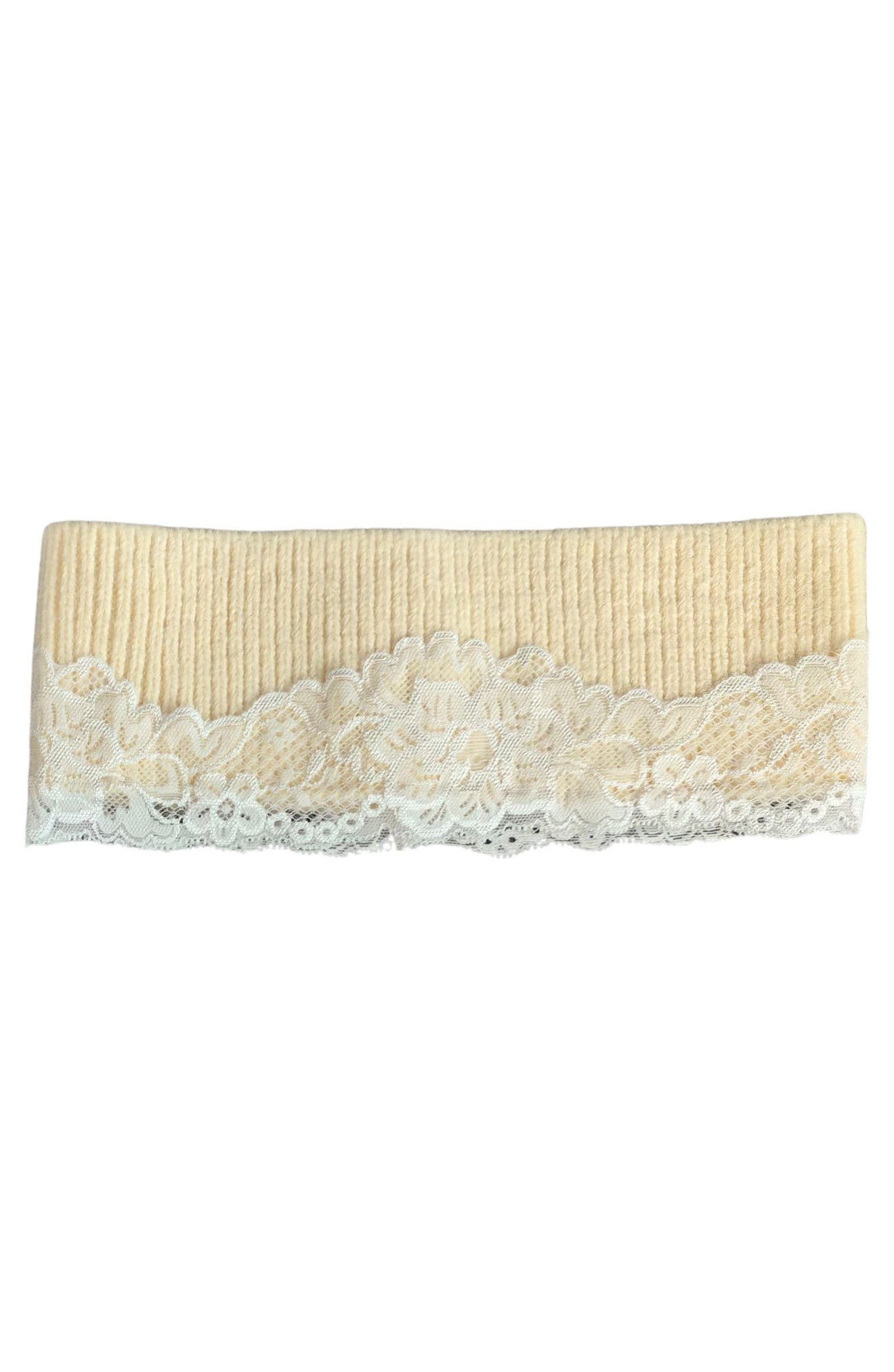 Lace Appliquéd Knit Headband