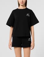 PLEIN SPORT Round Neck T-Shirt Icon Scratch Women