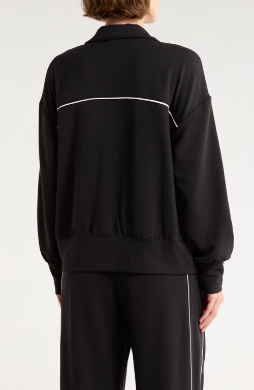 Z By Zella Cozy Scuba Knit Track Jacket In Black