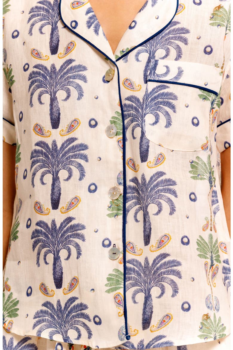 Nina Linen Short Pajamas, Alternate, color, WHITE