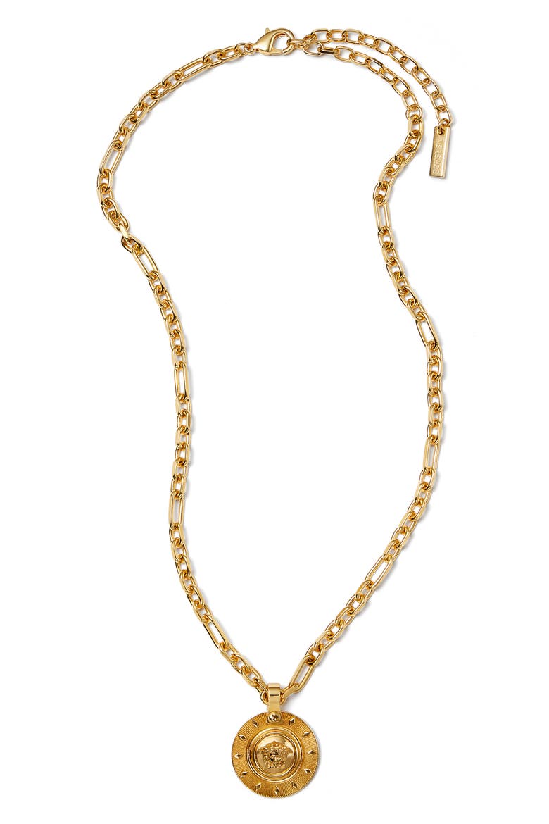 Irradia Medusa Pendant Necklace, Main, color, GOLD 2N