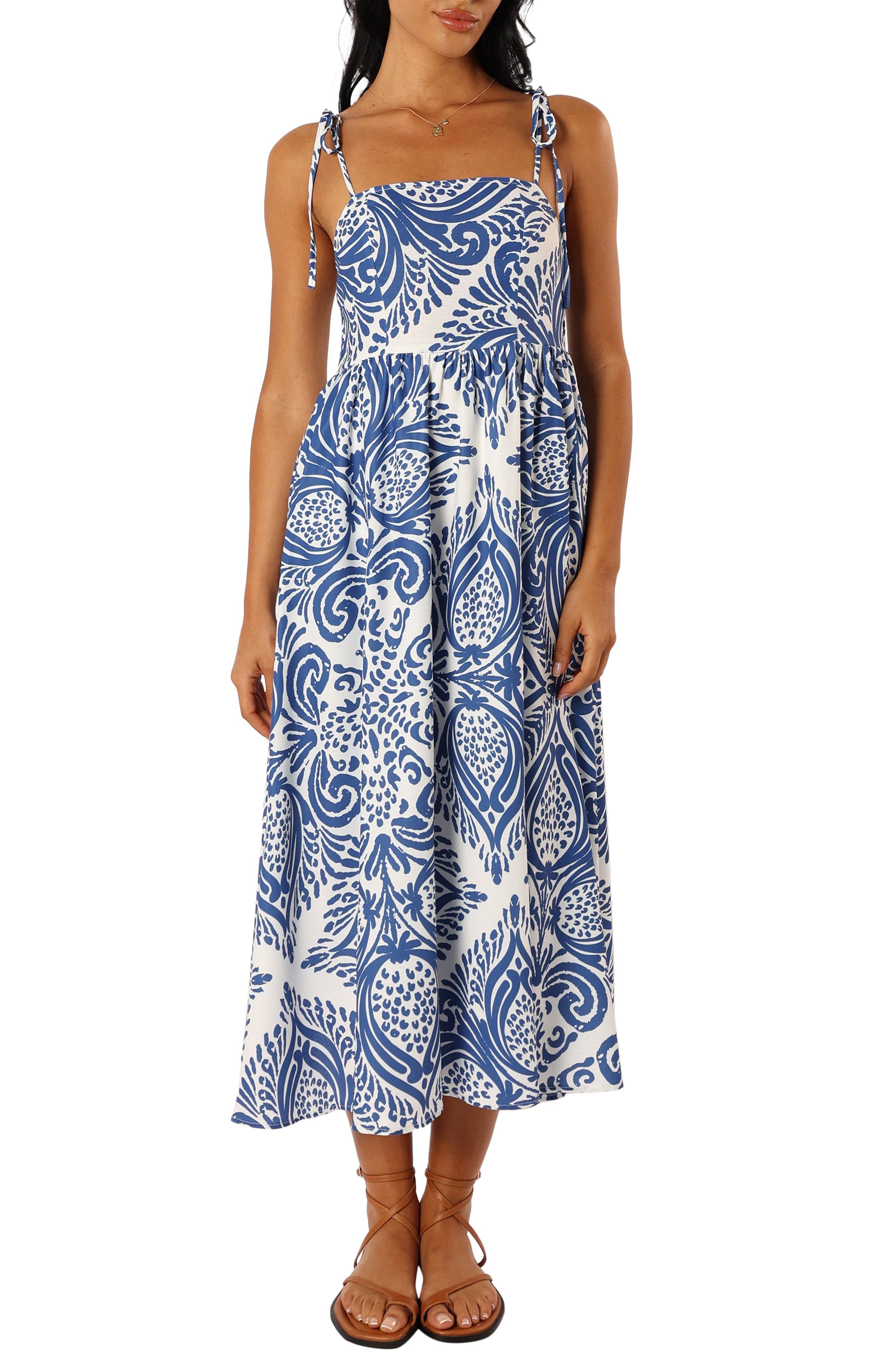 selected BLUE WHITE PRINT