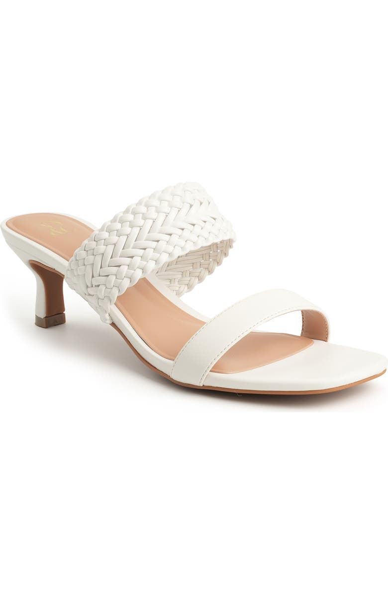 NEW YORK AND COMPANY Gretchen Kitten Heel Slide Sandal, Main, color, White