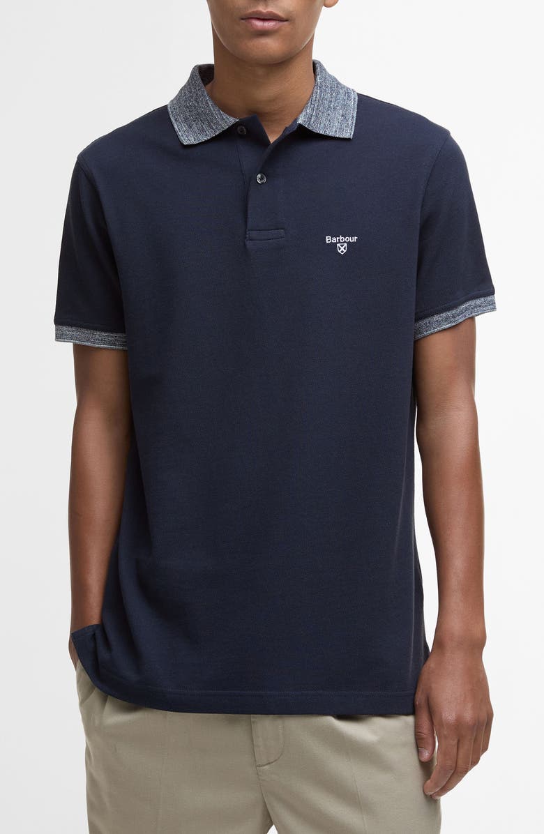 Barbour Marlton Tailored Fit Polo, Main, color, Navy