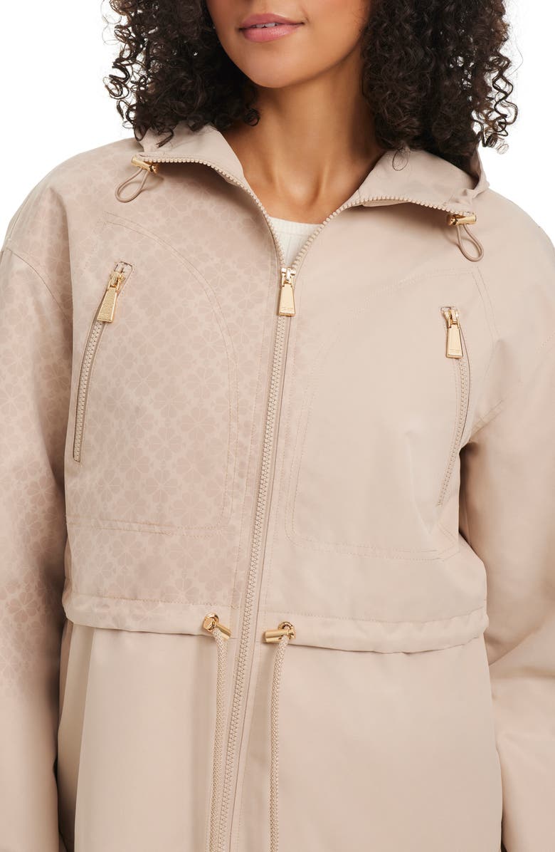 Kate Spade New York crop hooded jacket, Alternate, color, Fired Clay
