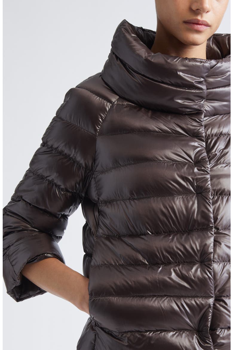 Sofia Iconic Down Crop Puffer Jacket, Alternate, color, CHOCOLATE