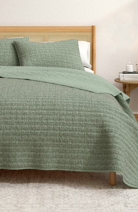 Waffle Weave 3-Piece Quilt Set
