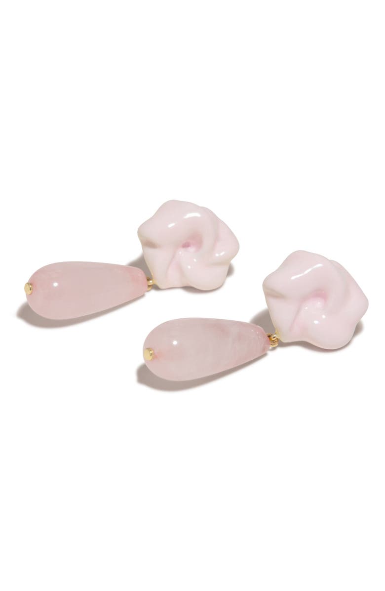 COMPLETEDWORKS Rose Quartz Drop Earrings, Alternate, color, Pink 18Ct Gold Plated