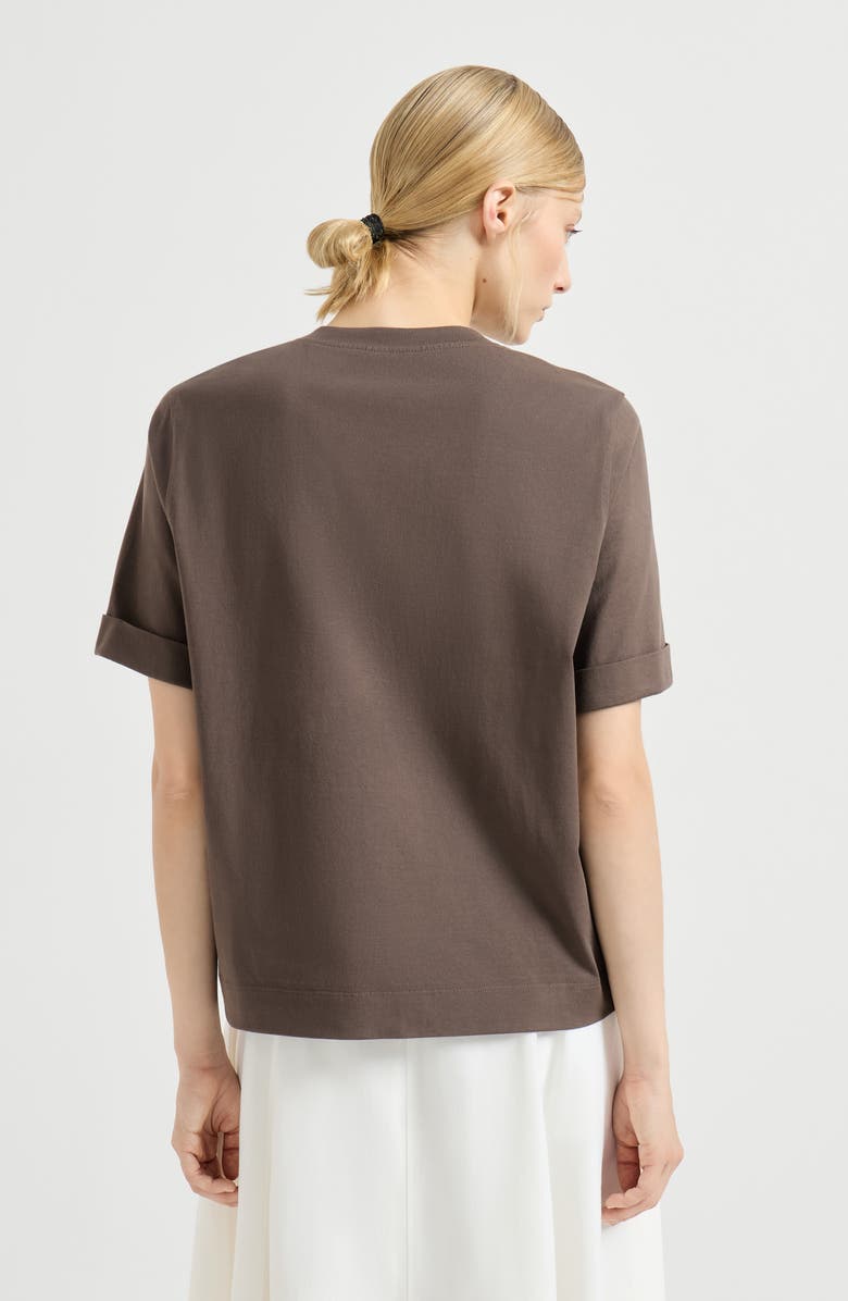 Brunello Cucinelli Cotton jersey T-shirt, Alternate, color, Brown