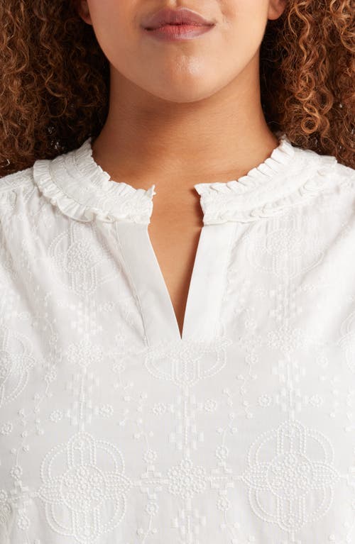 Wit & Wisdom Cap Sleeve Woven Shirt In White
