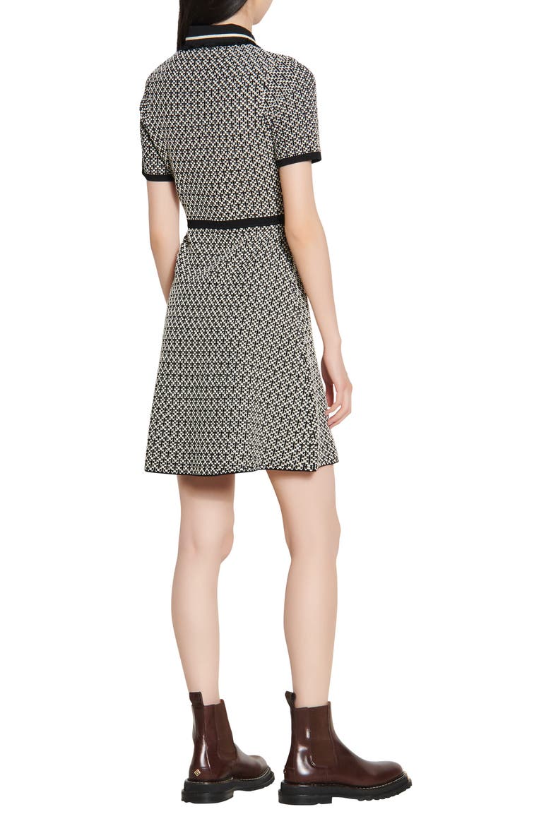 Tweed Short Sleeve Fit & Flare Dress, Alternate, color, MULTICOLOR