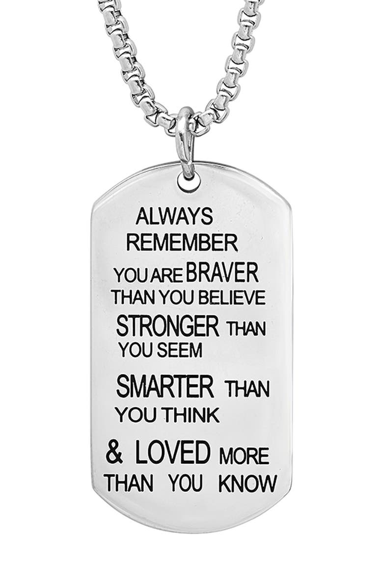Inspiration Dog Tag Necklace, Alternate, color, METALLIC