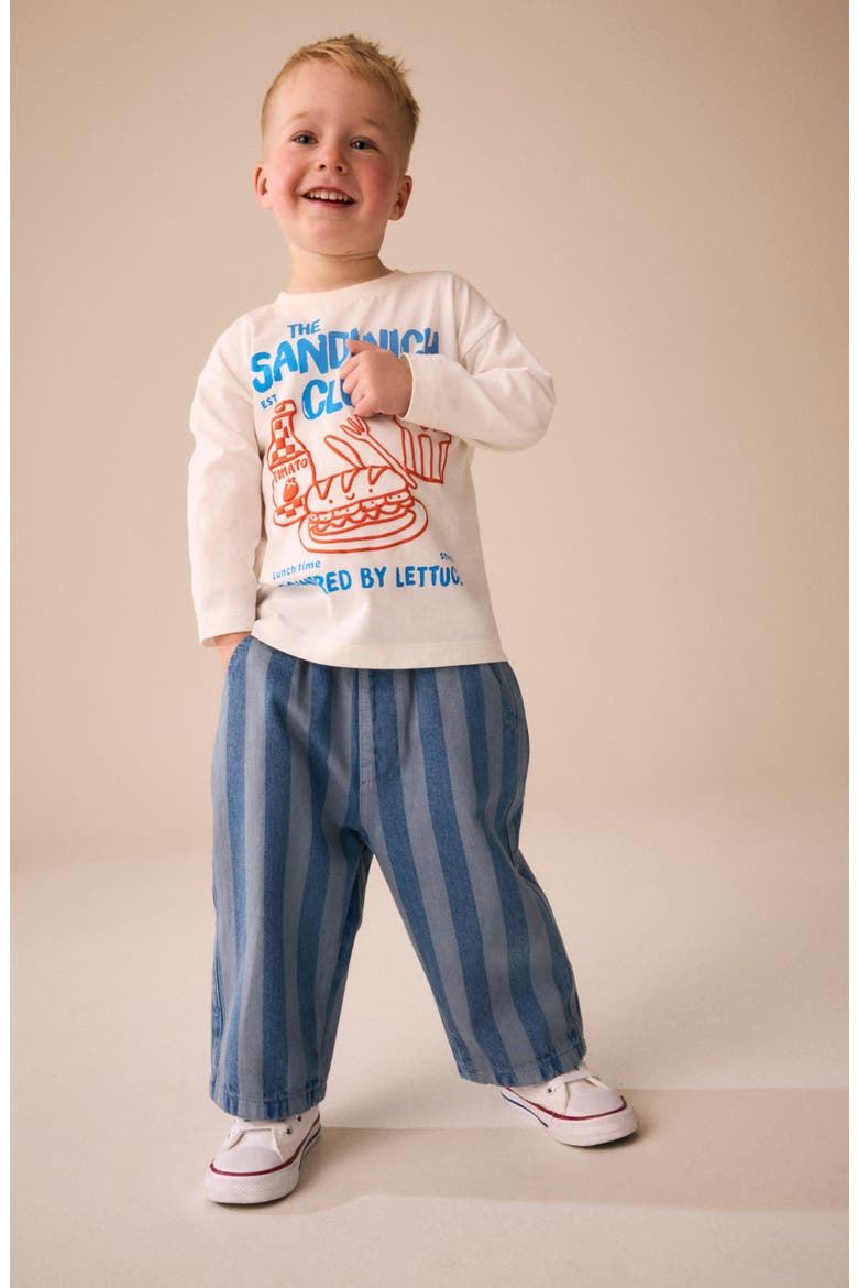 Kids' Striped Wide Leg Pants, Main, color, BLUE
