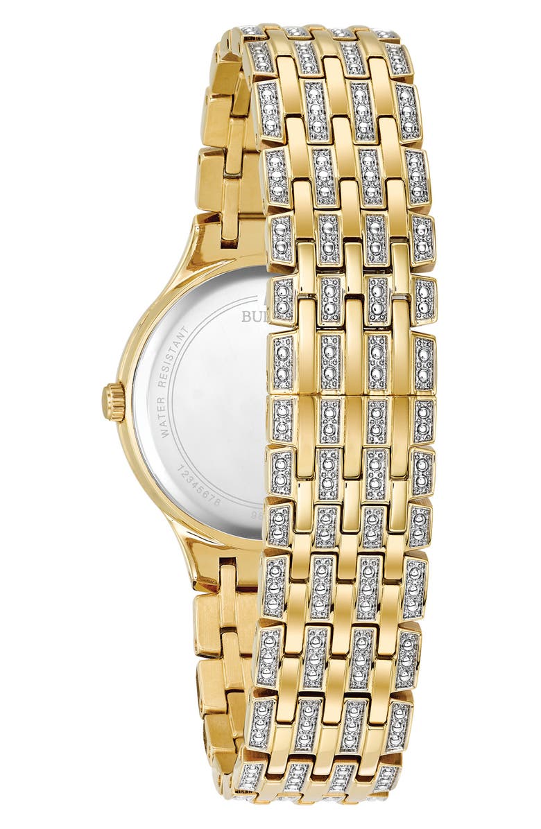 BULOVA Pavé Crystal Bracelet Watch, 32mm, Alternate, color, 