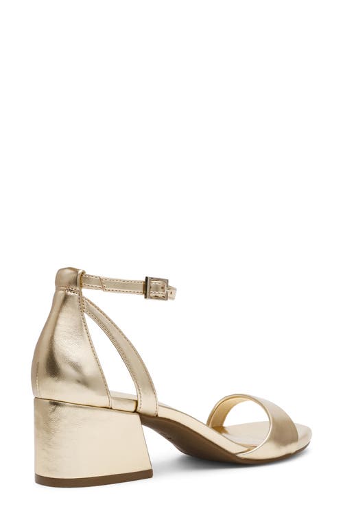 Anne Klein Mia Ankle Strap Sandal In Light Gold Smooth