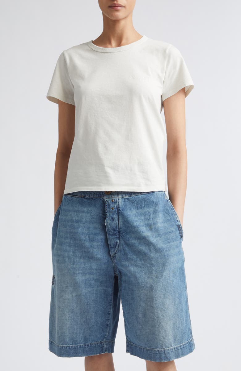 Maison Margiela Embroidered Logo Cotton T-Shirt, Main, color, Vintage White