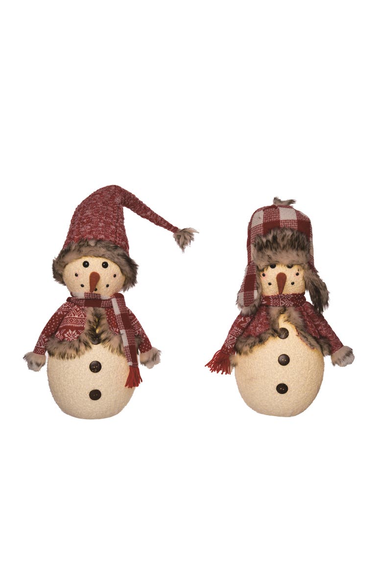 Transpac PLight Up Snowman Set of 2 Christmas Decorations, Main, color, Multicolored