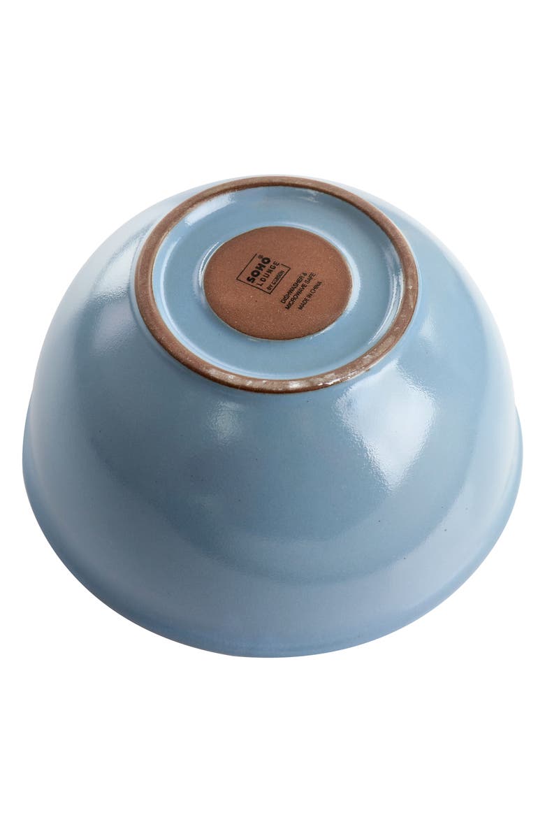 Soho Lounge Lagos 16 Piece Terracotta Double Bowl Dinnerware Set, Alternate, color, Blue