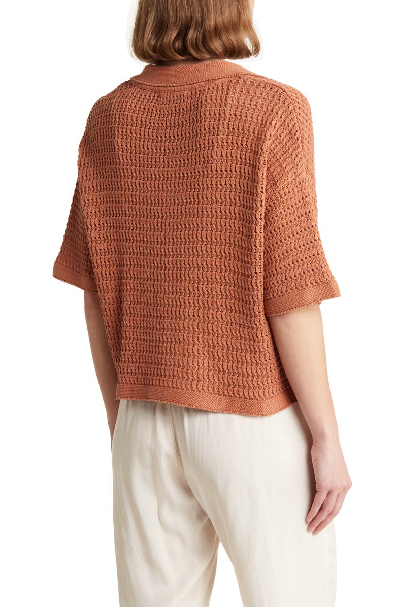 DR2 by Daniel Rainn Crochet Cotton Button-Up Sweater Top, Alternate, color,