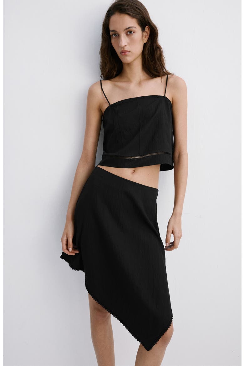 Asymmetrical A-Line Skirt, Alternate, color, BLACK