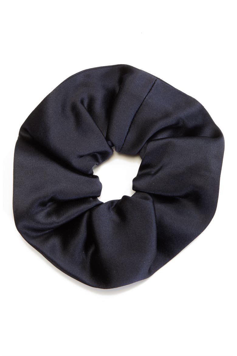 Silk Scrunchie, Alternate, color, NAVY