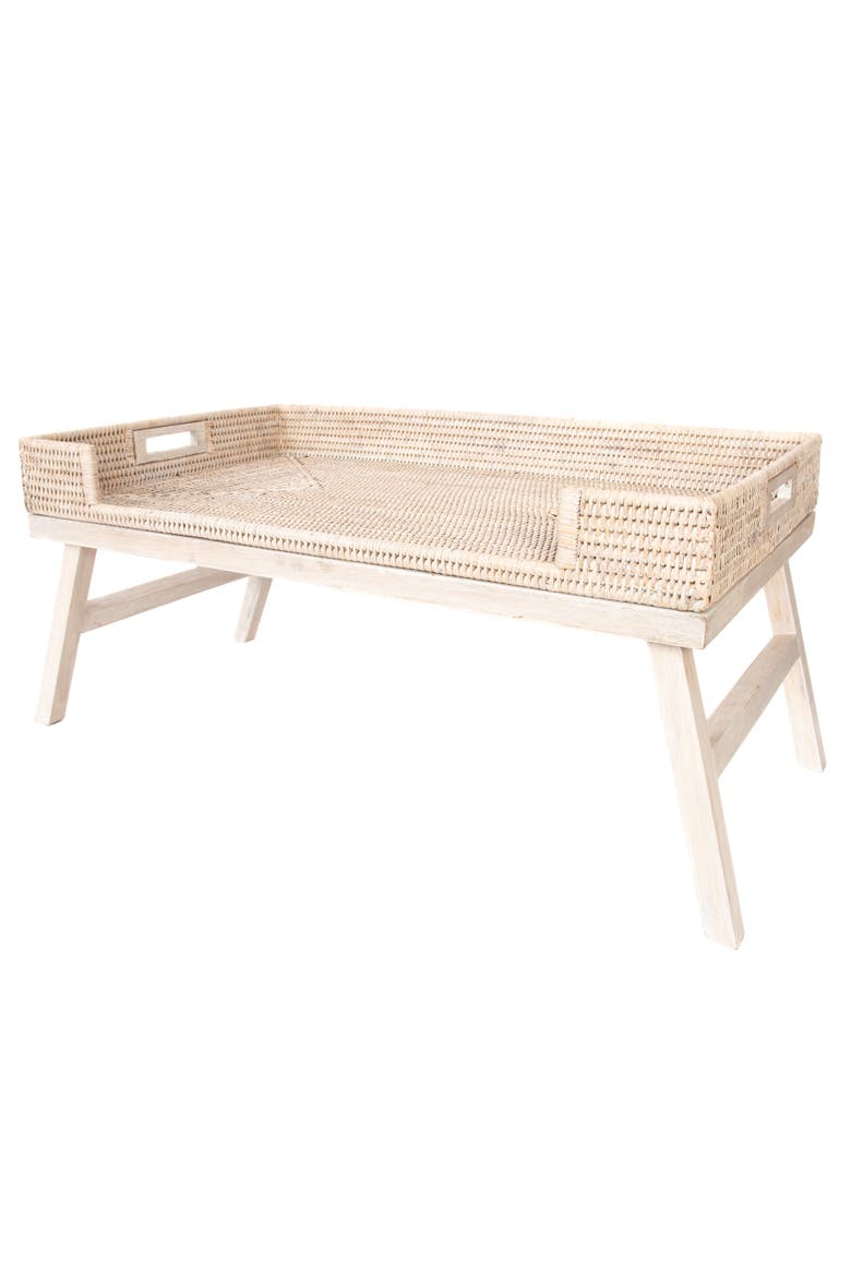 Artifacts Rattan Breakfast Tray/Table, Main, color, White Wash