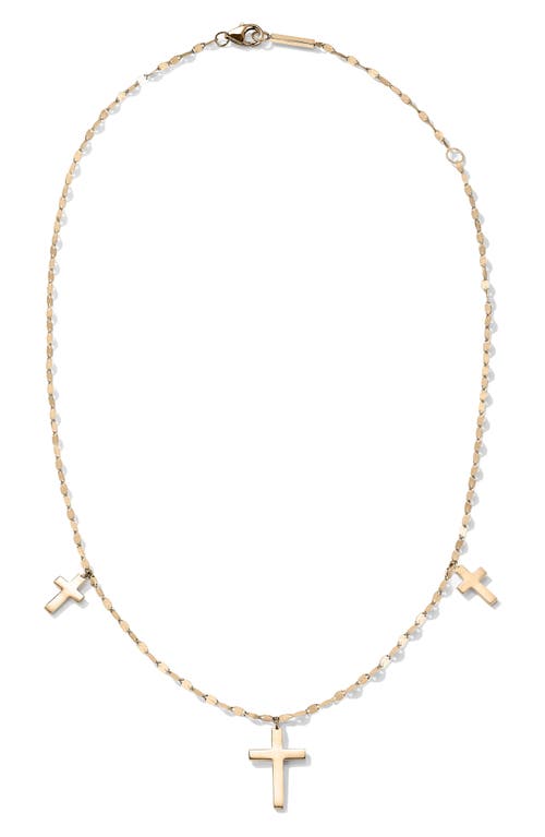 Lana Bond Triple Cross Charm Necklace In Gold