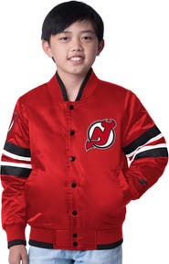 STARTER Youth Starter  Red/Black New Jersey Devils Scout 1 Full-Snap Varsity Jacket