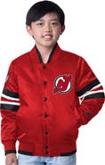 STARTER Youth Starter Red/Black New Jersey Devils Scout 1 Full-Snap Varsity Jacket