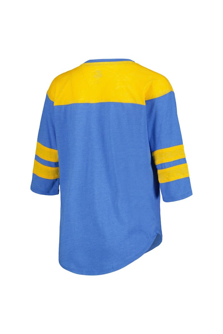 Women's Starter Powder Blue Los Angeles Chargers Fullback Tri-Blend 3/4-Sleeve T-Shirt, Alternate, color, Powder Blue