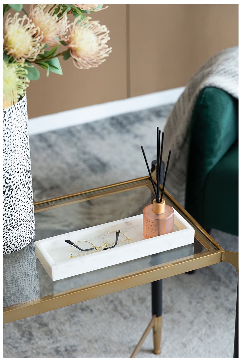 Long Marble Tray, Alternate, color, WHITE