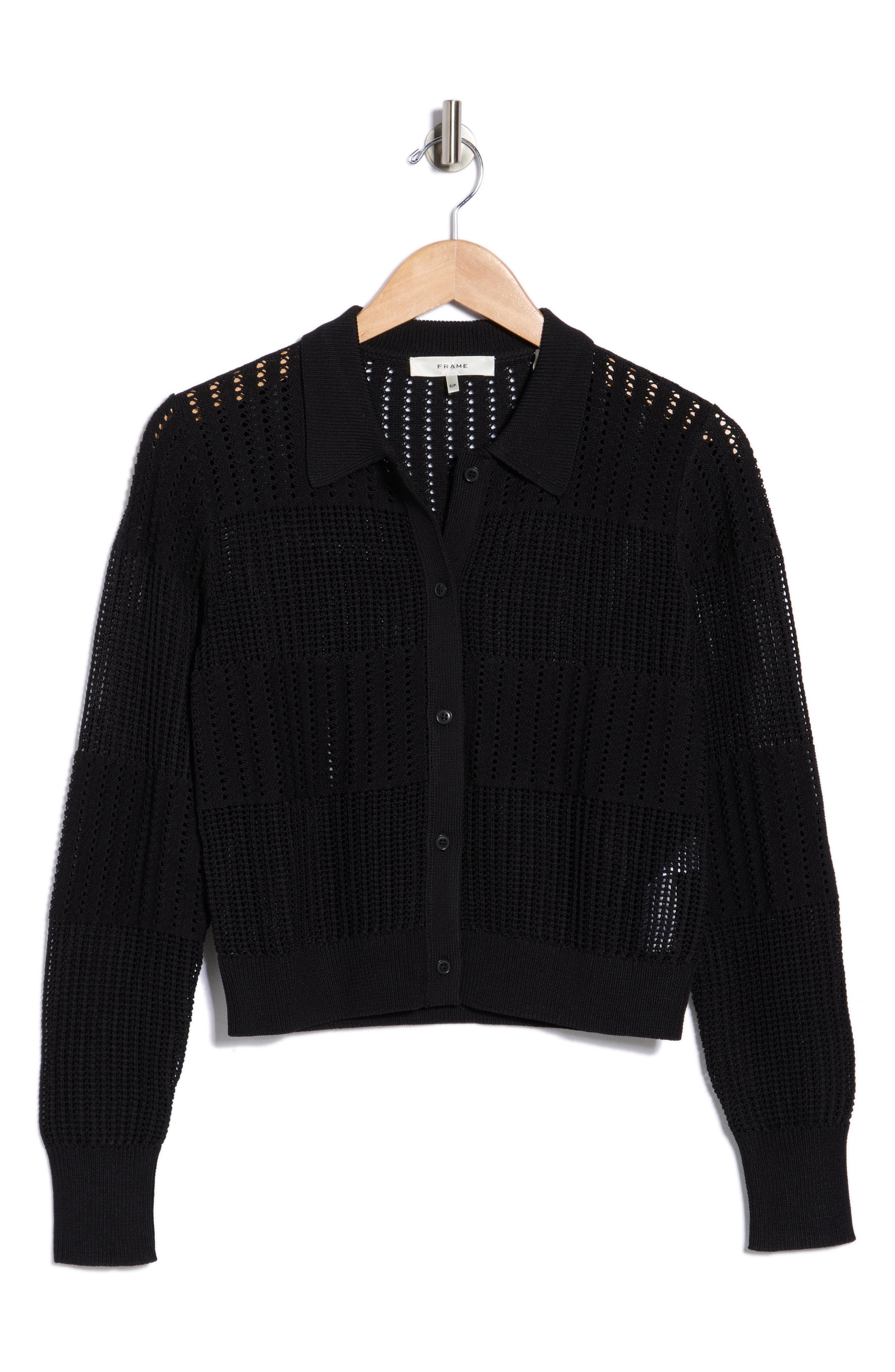 FRAME Shrunken Crochet Cardigan