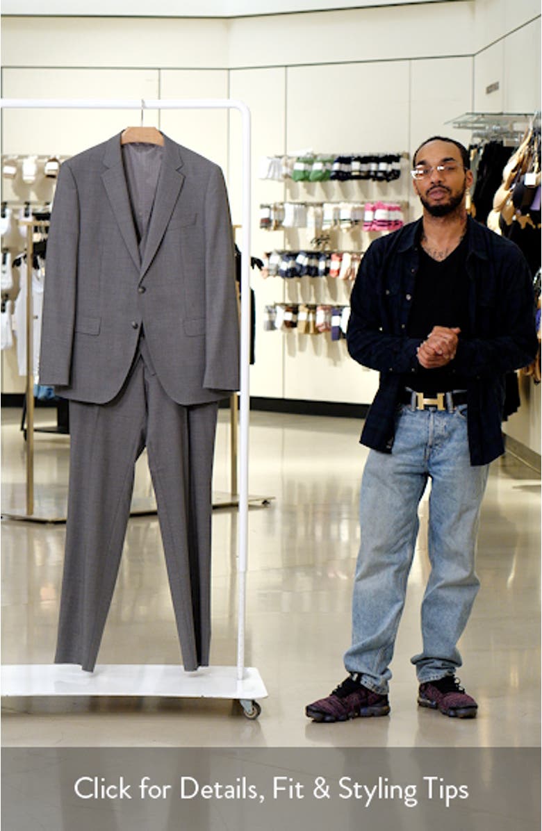 Huge Slim Fit Stretch Virgin Wool 3-Piece Suit, sales video thumbnail