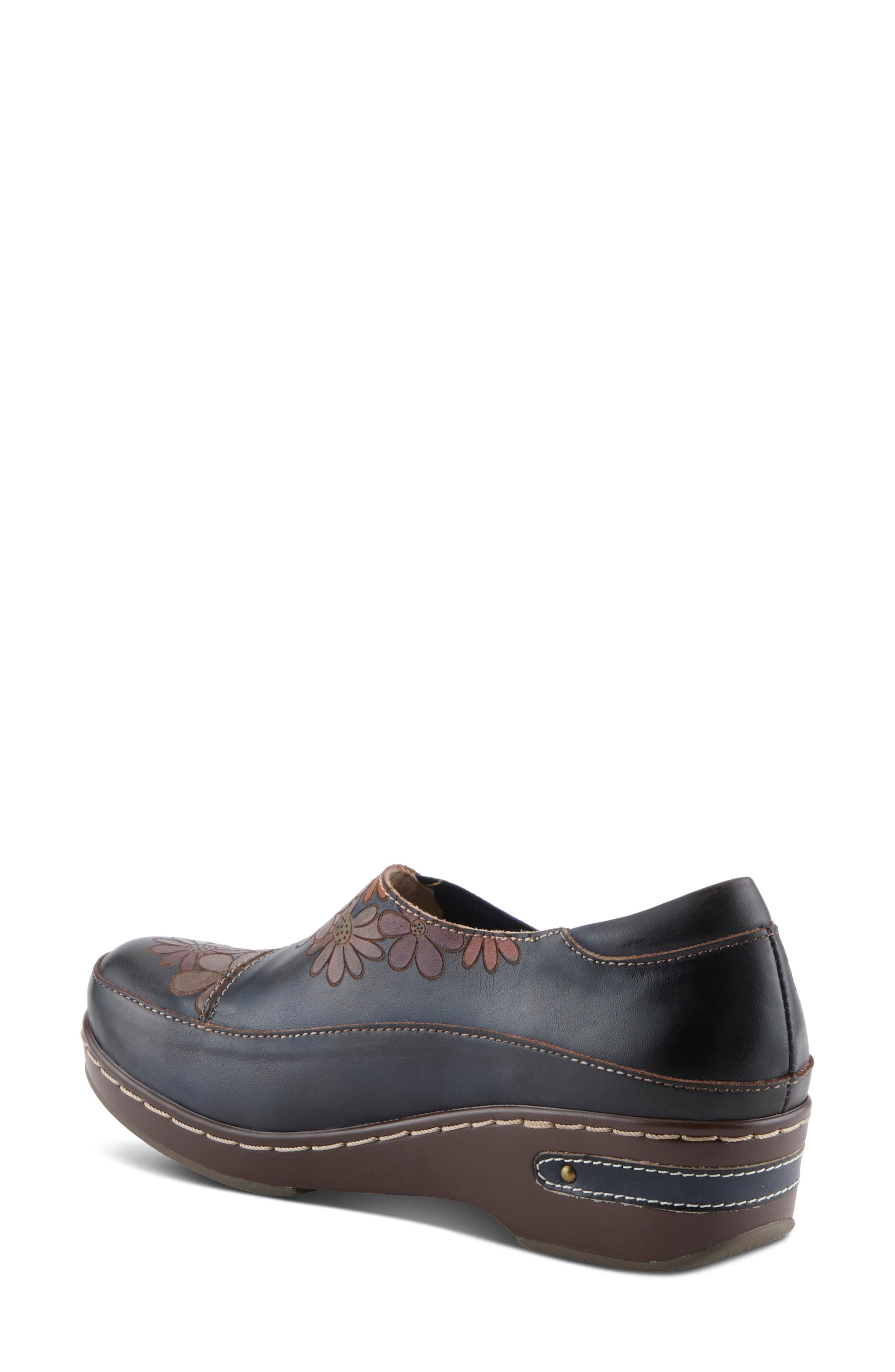 Burbank-Dazis Leather Clog, Alternate, color, NAVY MULTI