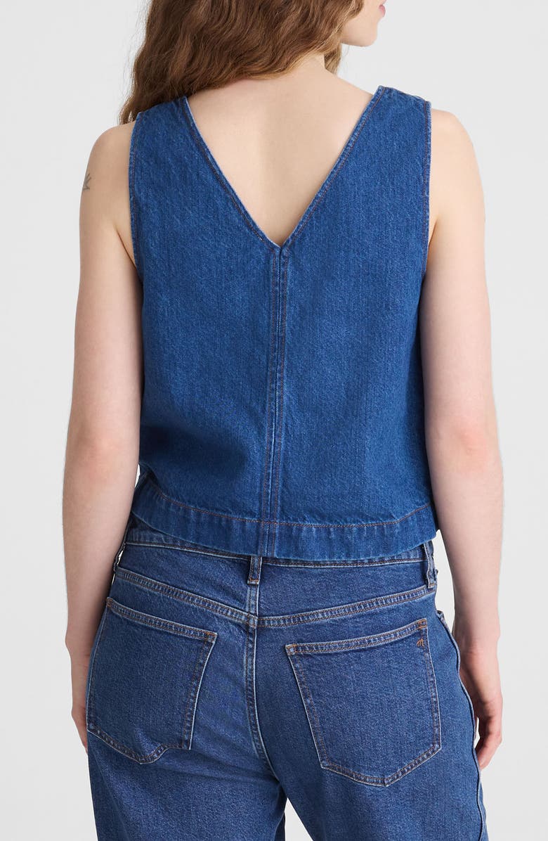 Madewell Denim V-Neck Shell, Alternate, color, Marina Blue