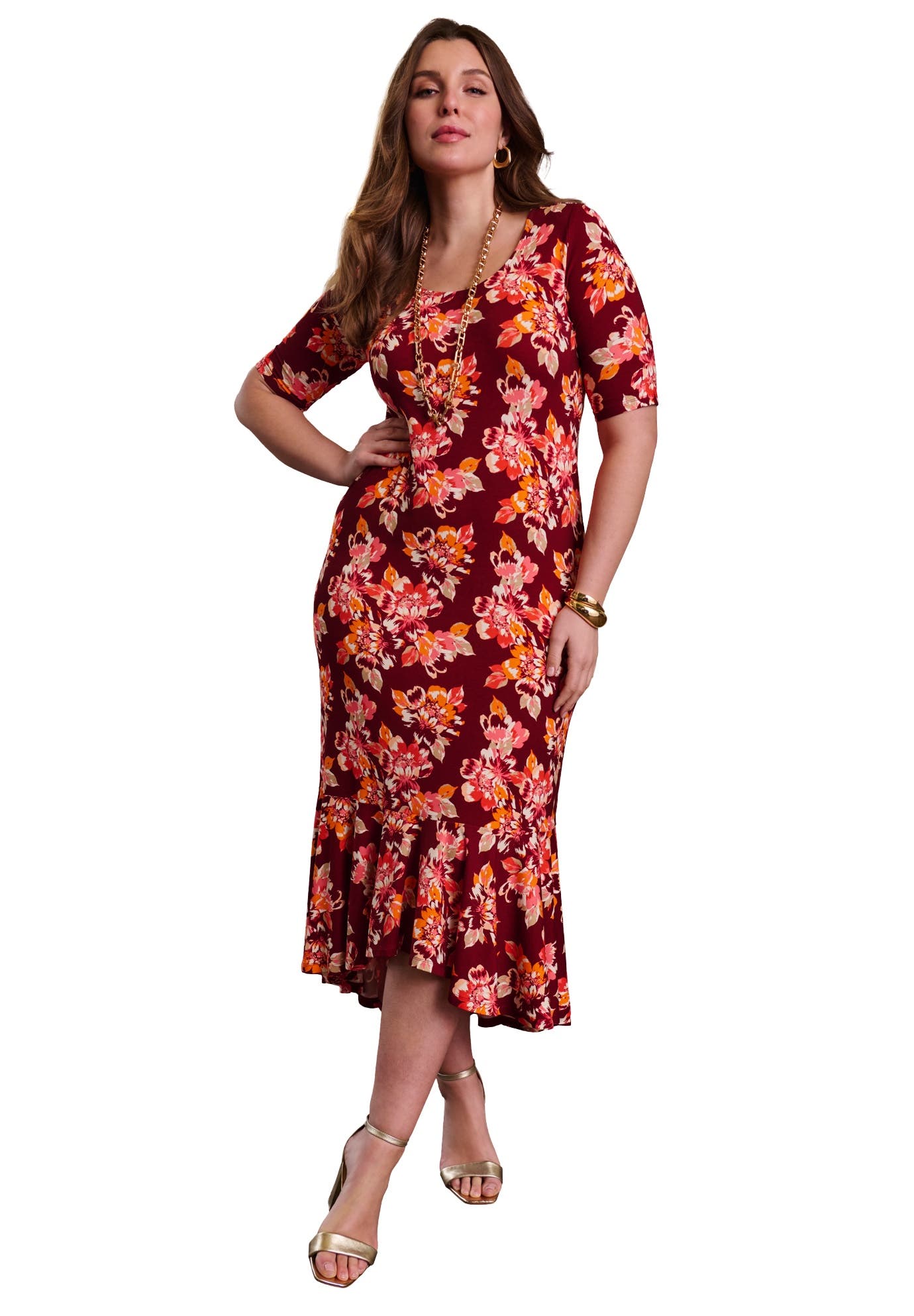 BURGUNDY BOLD FLORAL