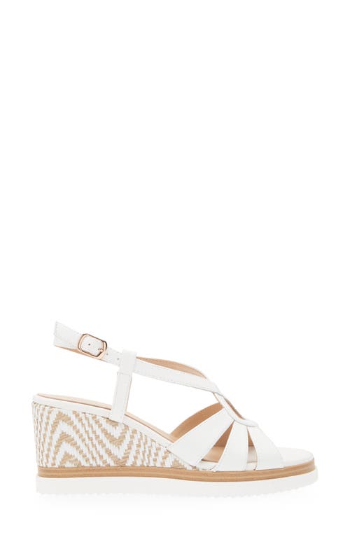 Regarde Le Ciel Madison Slingback Platform Wedge Sandal In Garment White