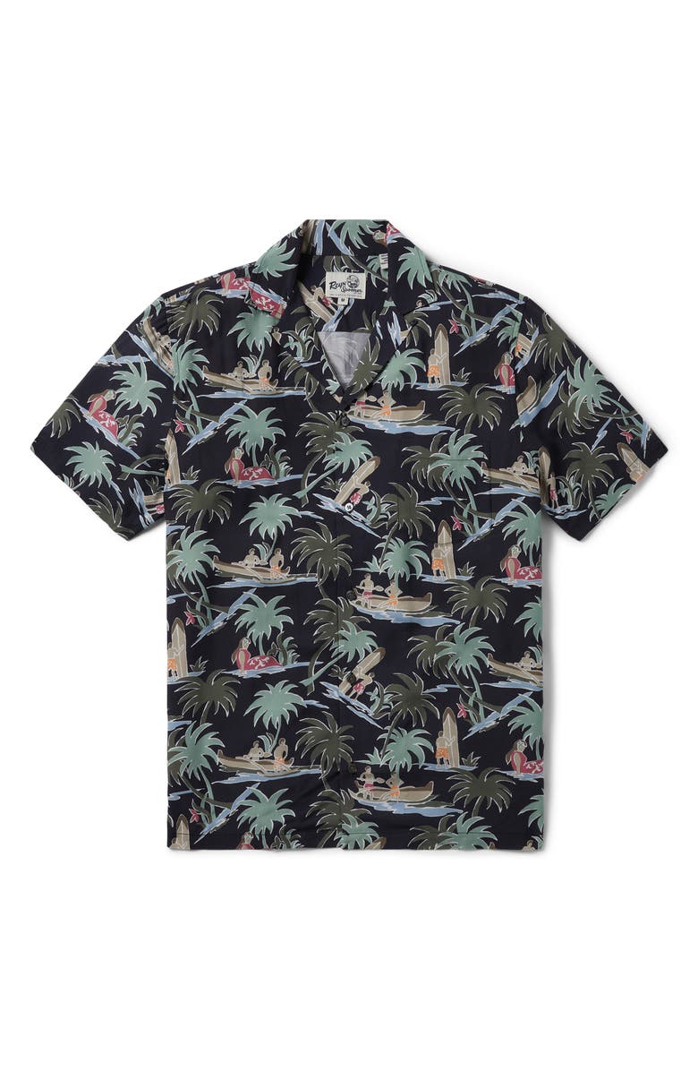 Reyn Spooner Queens Surf Short Sleeve Button-Up Shirt, Main, color,