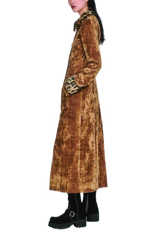 Anna Sui Velour Coat In Brown